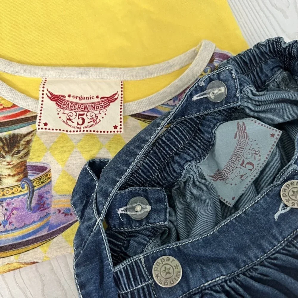 Paper Wings Denim Pinafore Tee Bundle